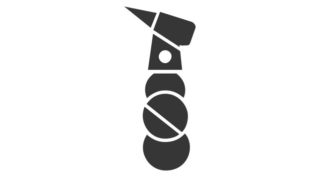 Minimalist flat vector icon illustration of a professional dental drill handpiece, essential dentist tool for oral healthcare, tooth repair, and hygiene procedures, graphic.