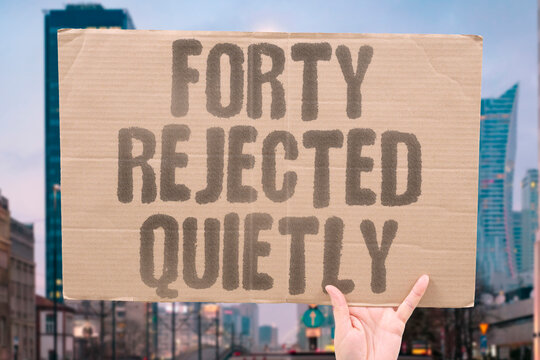"Forty Rejected Quietly" Applications from workers in their forties receive no response or feedback. APPLICATIONS. WORKERS. FORTIES. RESPONSE. FEEDBACK.