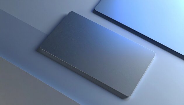 modern black credit card on blue gradient surface minimal banking concept
