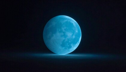 Fototapeta premium full moon glowing softly in dark night sky minimalist celestial background