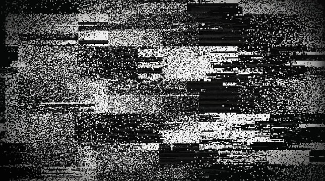 Distorted Television Static and Glitch Effect Representing Signal Interference and Digital Noise