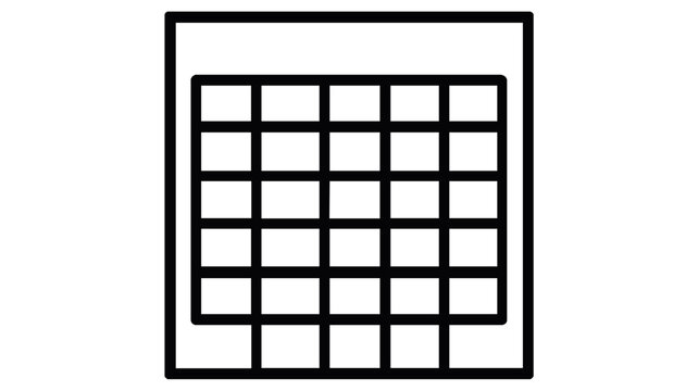 Minimalist budget sheet vector icon illustration featuring a clean line art spreadsheet grid. Perfect for financial planning, accounting, data management, and business organization projects.
