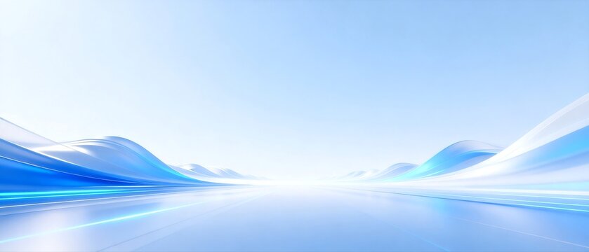 Minimalist Abstract Blue Gradient Landscape Background