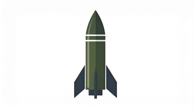 Cartoon Rocket Icon Isolated Minimal Space Art