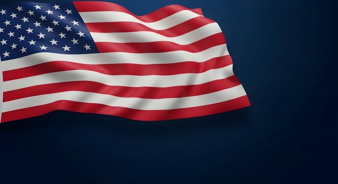 American flag waving independence day frame for patriotic designs