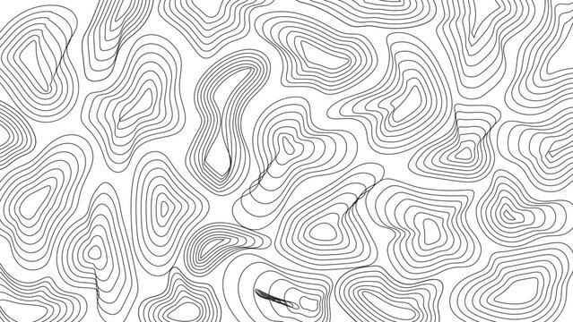 abstract topographic contour lines pattern monochrome organic map background vector design texture art