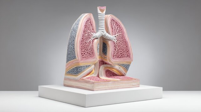 Cutaway Model of Trachea and Lungs with Inner Air Layers