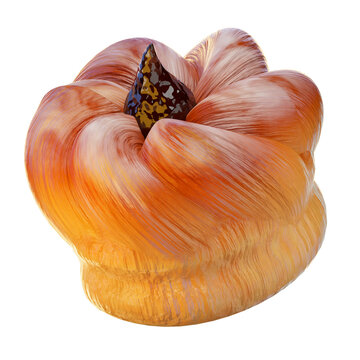 Cruffin 3D render icon, Pastry illustration