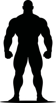 Silhouette of a Muscular Man Posing Confidently