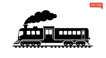 Black Locomotive Steam Train Engine. © Undangan