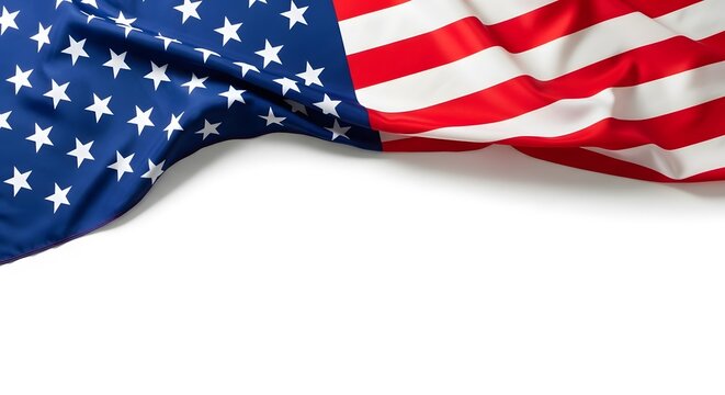 Independence day frame american flag on white background for design