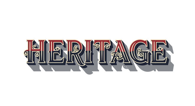 Heritage Text Effect with Vintage Style and Ornamental Flourish