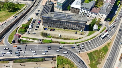 Kraków, Rondo Mogilskie, ruch drogowy, krajobraz, Śródmieście, Małopolska, Polska, Europa © Albin Marciniak