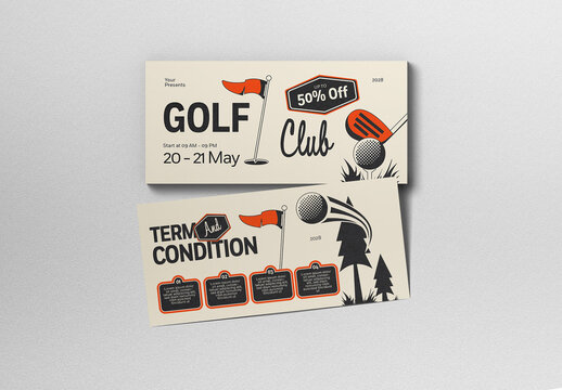 Cream Vintage Golf Club Gift Voucher