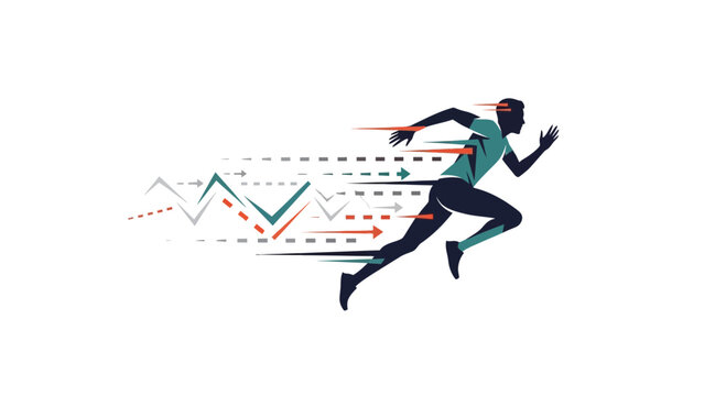 Runner Speeding Forward with Data Analytics Graphics
