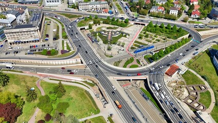 Kraków, Rondo Mogilskie, ruch drogowy, krajobraz, Śródmieście, Małopolska, Polska, Europa © Albin Marciniak