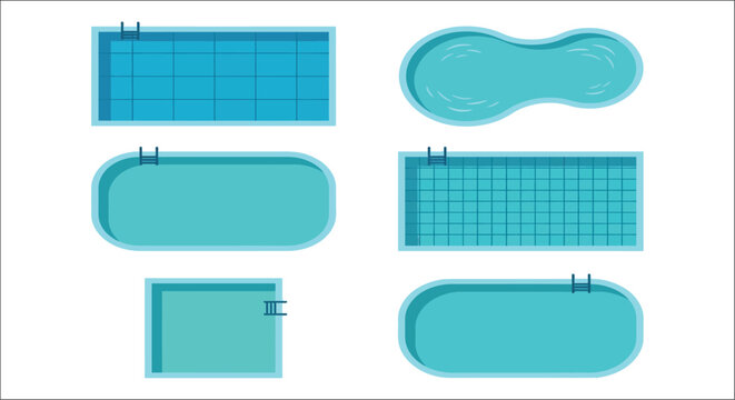 swimming pool shapes and designs vector illustration