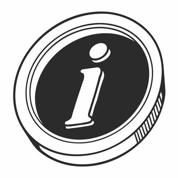 Information icon, info button, black and white, vector illustration, info symbol
