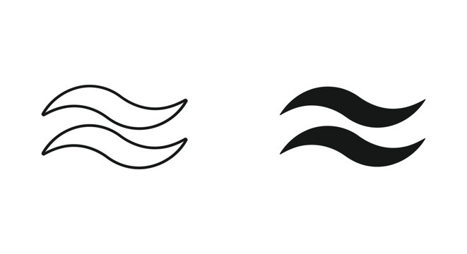 Approximate sign math symbol icon set in thin line and solid black style for scientific and educational context vector illustration
