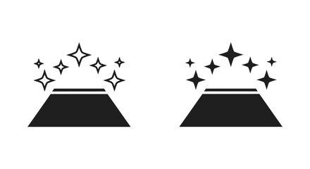 Sparkle glitter star icon set representing magic quality and cleanliness for high end product branding and user interface feedback notifications © designsky