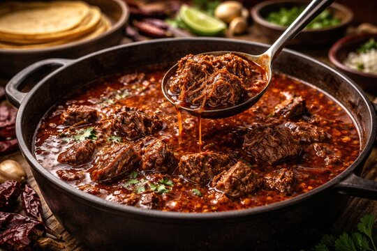 Hearty slow simmered beef birria infused with authentic Mexican flavors