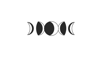 Minimalist Triple Moon Phase Symbol Graphic © Enma