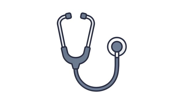 Stethoscope Icon Illustration in Flat Style