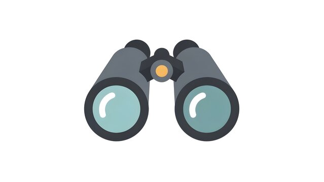 Bright Grey Binoculars on White Background