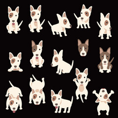 Fototapeta premium A collection of abstract illustrations of dogs,