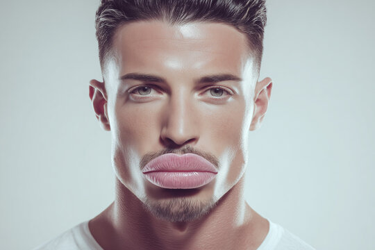 Handsome Man with Large Lips