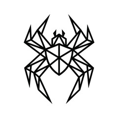 Obraz premium Geometric Spider Black Line Art.