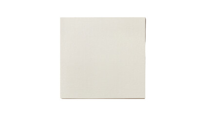Fototapeta premium Plain light beige square cardboard box, isolated on transparent background