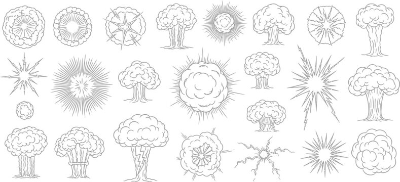 Minimalist pixel art trees and sun icons set Vector