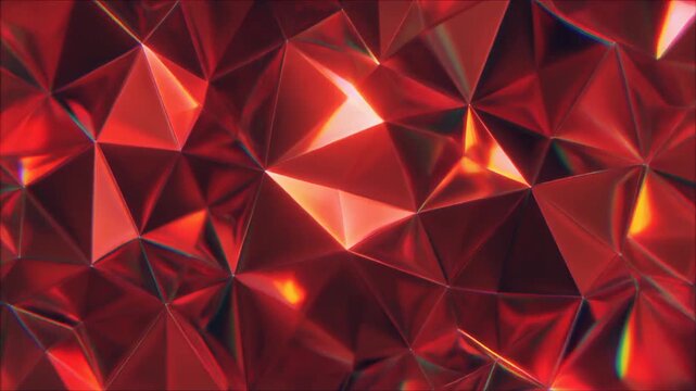 Abstract Red Gemstone Facet Texture - Dynamic Light Reflections