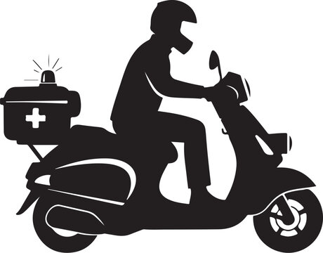 Medical delivery scooter, ambulance bike, emergency services vehicle, paramedic on motorcycle