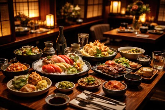 Variety of Japanese specialties offered in intimate dining space