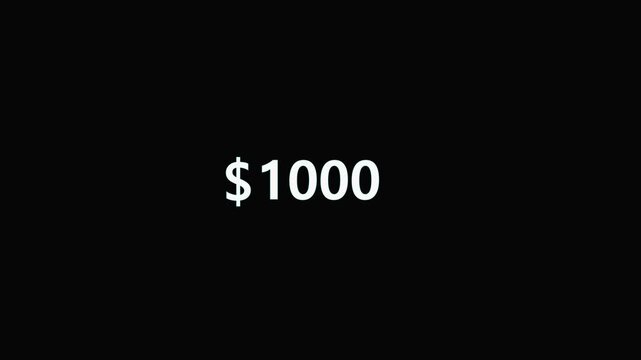 Price tag animation with digital display. Price tag showing one hundred ninety-three dollars. Price tag retail and ecommerce marketing graphic on black.