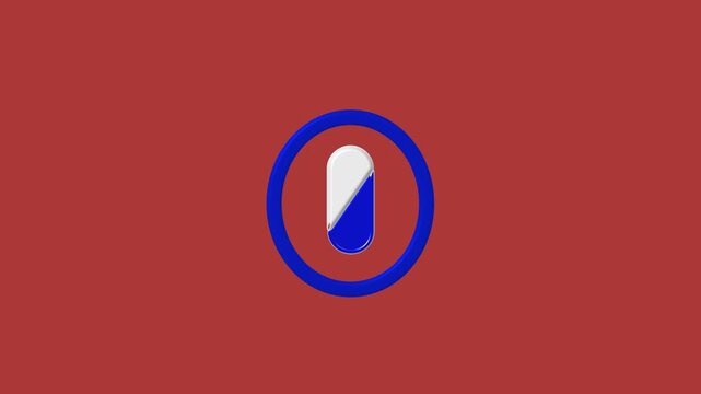 Flag icon animation on red background. Flag icon abstract national emblem. Flag icon global politics and geography graphic on black.