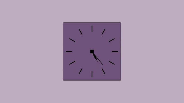 Analog clock animation showing ten past ten. Analog clock minimalist time display. Analog clock technology interface graphic on black background.