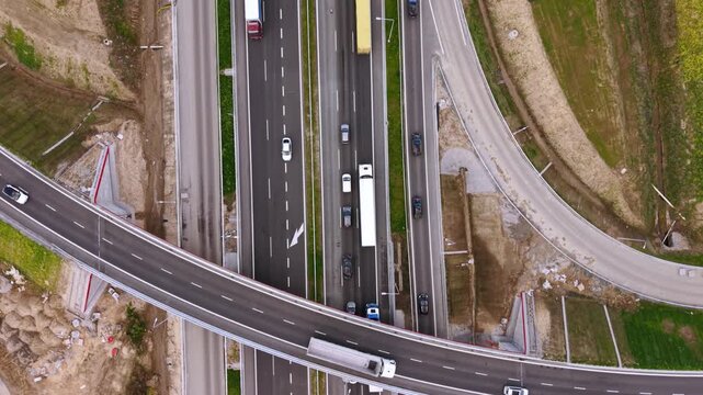 Traffic jams on the road at the bypass of Gdansk. Poland