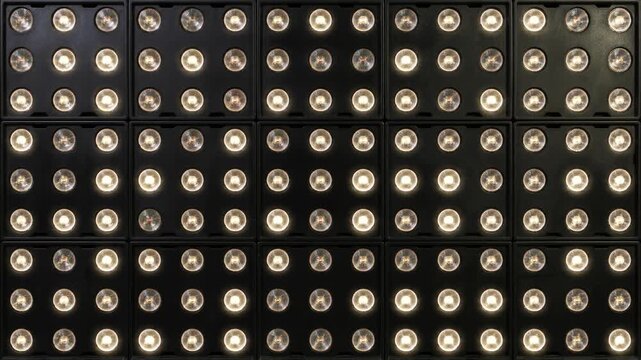 Realistic Stage Light Flash Pattern Loop | Grid Lighting Animation | Seamless VJ Visual 4K