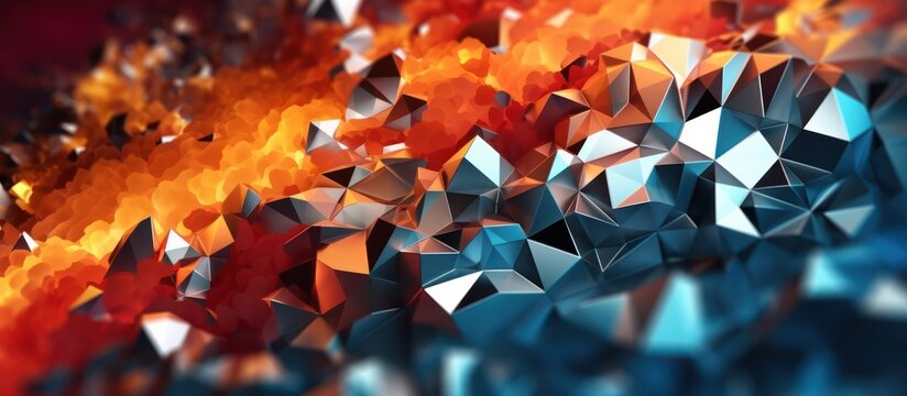 A breathtaking fusion of crystalline structures and molten energy in a futuristic geometric landscape.