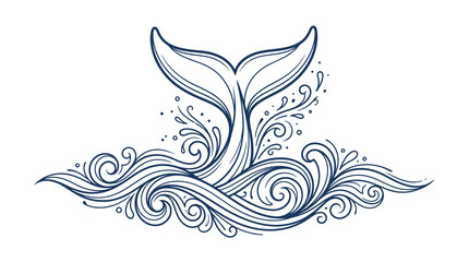 whale tail in the ocean waves. © sanatun