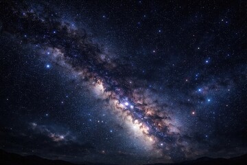 Fototapeta premium Vast starry universe beneath dark night heavens