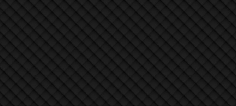 Black decorative luxury seamless abstract with shadows. Mosaic outdoor masonry. Paver tile texture. Slab pavement pattern. Tiles surface. Vector illustration