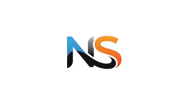 Colorful Abstract Ns Letter Logo Centered on White Background