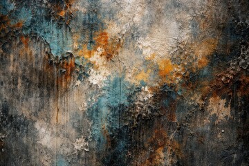 Fototapeta premium Abstract surface of concrete with rich textured paint layers and visual interest