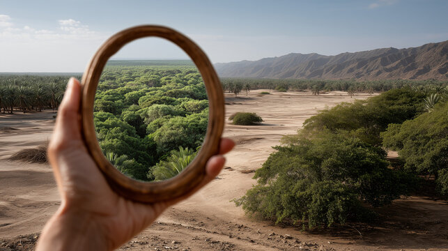  Mirror reflecting forest in desert highlights hope and restoration
