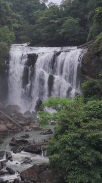 Vertical View of Sathodi Waterfall in Karnataka India