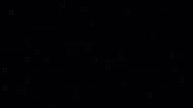 Digital interface background with floating grid rectangles for tech. Abstract futuristic network overlay with geometric data blocks. Modern cyber interface animation with rectangular composition. 4K